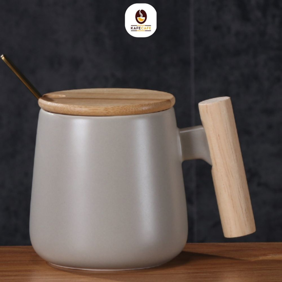 Picture of CERAMIC CUP WITH LID & SPOON
